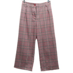 Brandy Melville John Galt Tilden Plaid Pants Cropped Trousers Women S Burgundy